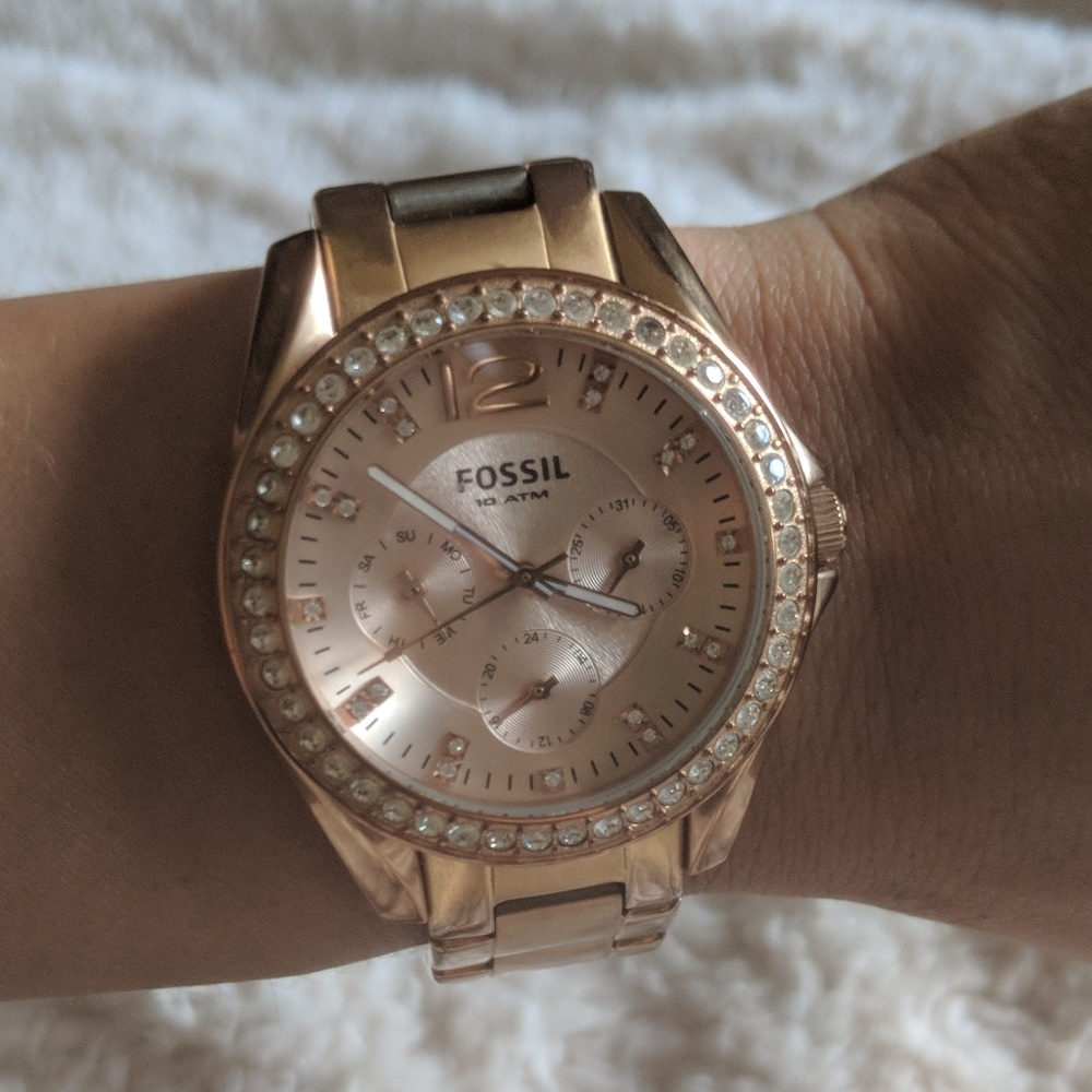 Rose Gold Fossil Watch